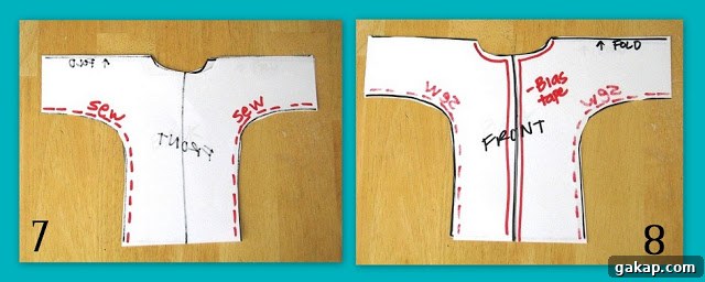 template showing how to fold towel and cut opening for head