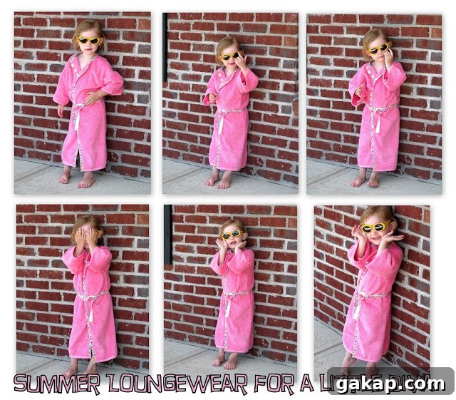 girl modeling robe