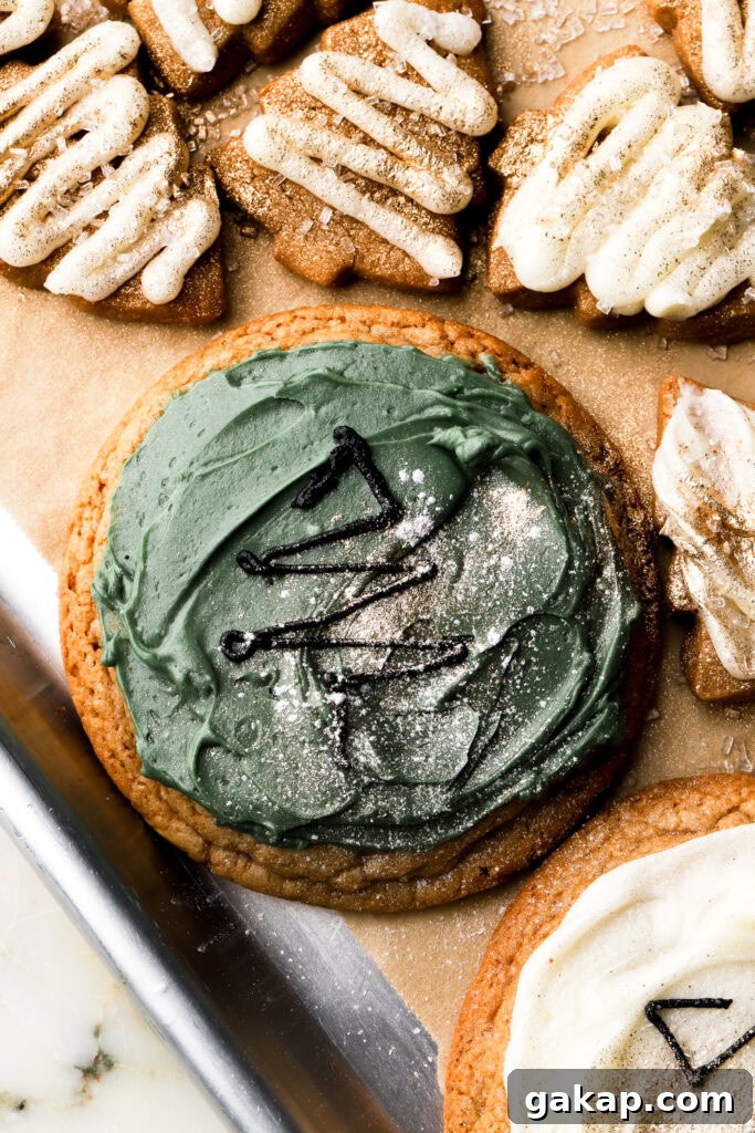 Brown Sugar Cookie Dough Recipe: Perfect Base for Any Cookie 10 brown sugar cookies topped with frosting and christmas tree design