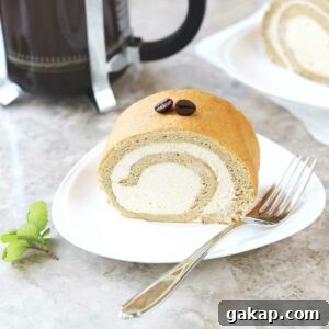coffee swiss roll - gluten free flourless japanese roll cake