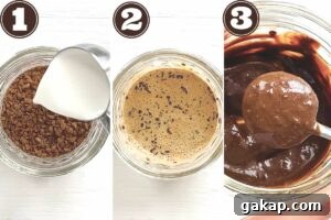 how to make coffee paste using instant coffee granules - collage image