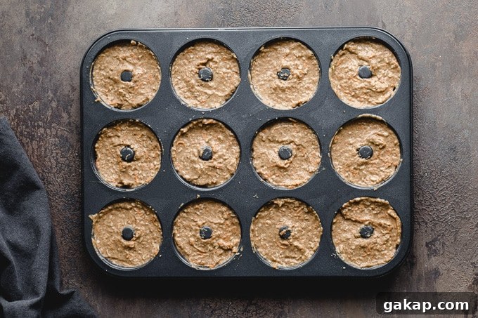 Gluten-Free Carrot Cake Donuts: Soft Spiced Donut Recipe 7 Donut batter in the donut pan.