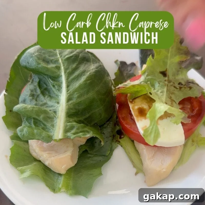 Low carb chicken caprese sandwhich thumbnail