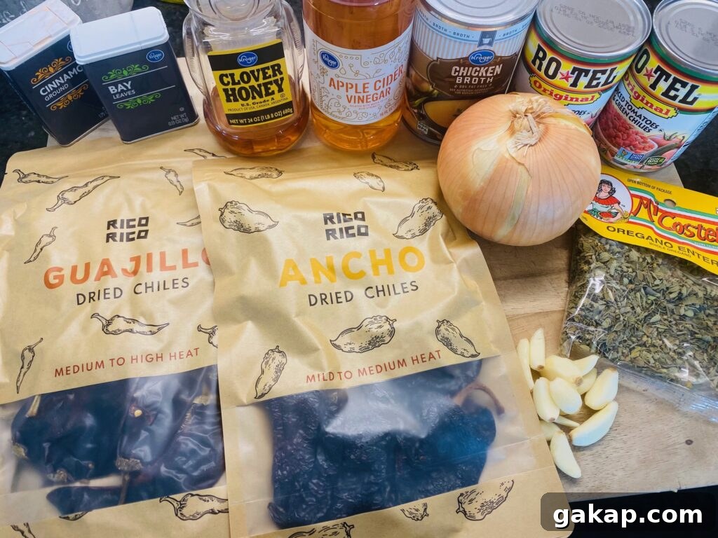 ingredients for Smoked Chicken Birria