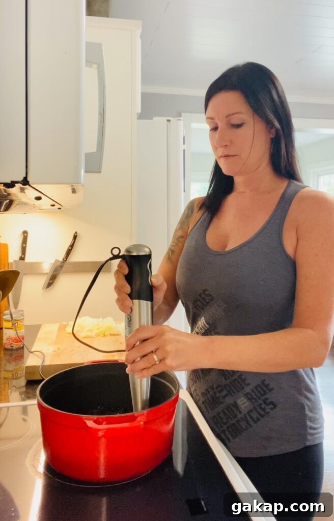 blending the chiles