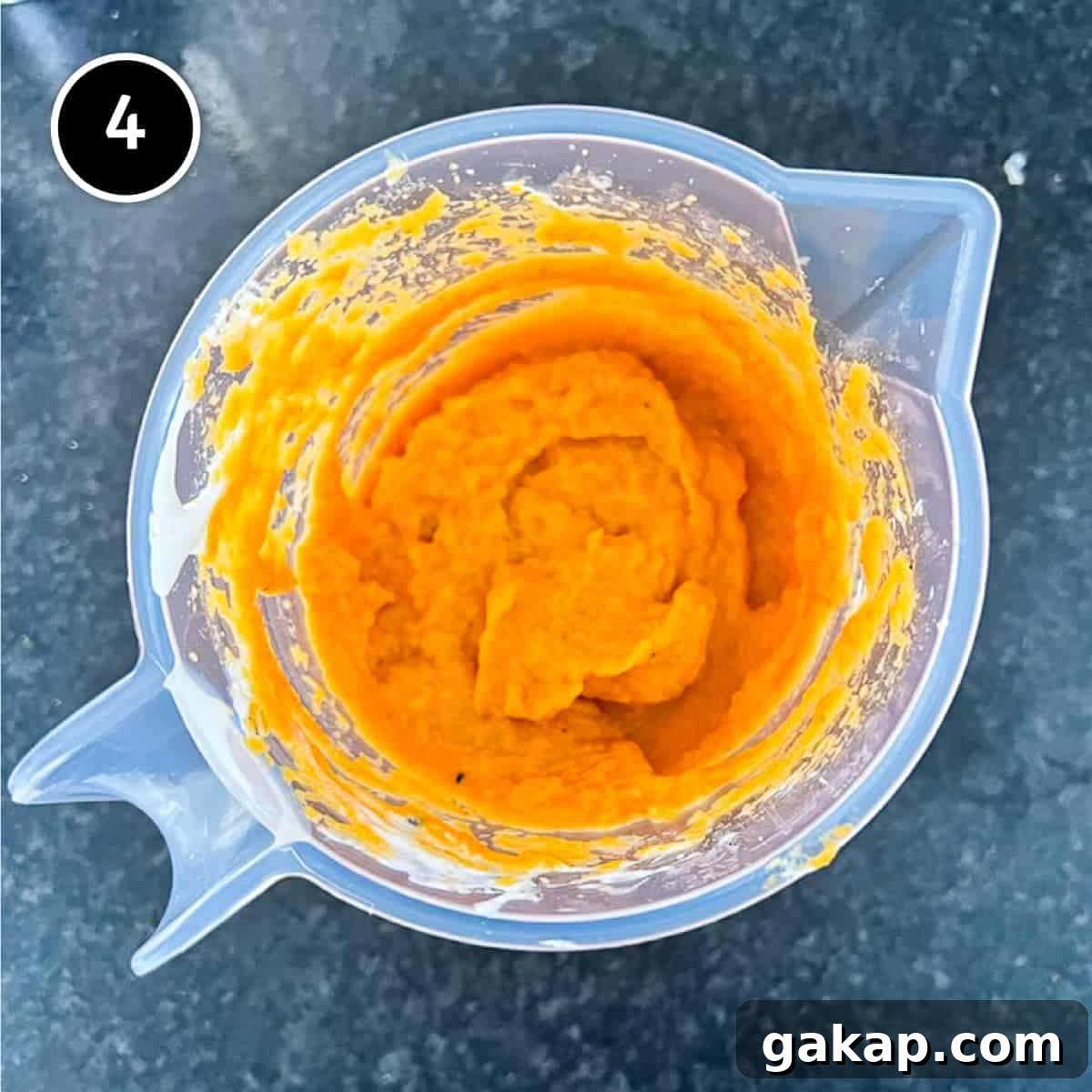 Blended Turkish carrot salad in a plastic jug