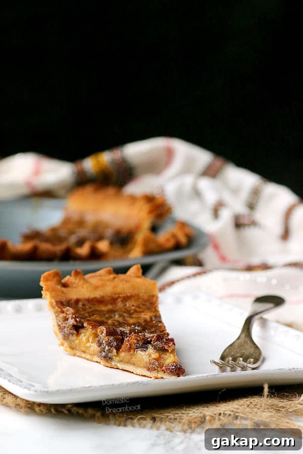 Butter tart pie on a plate