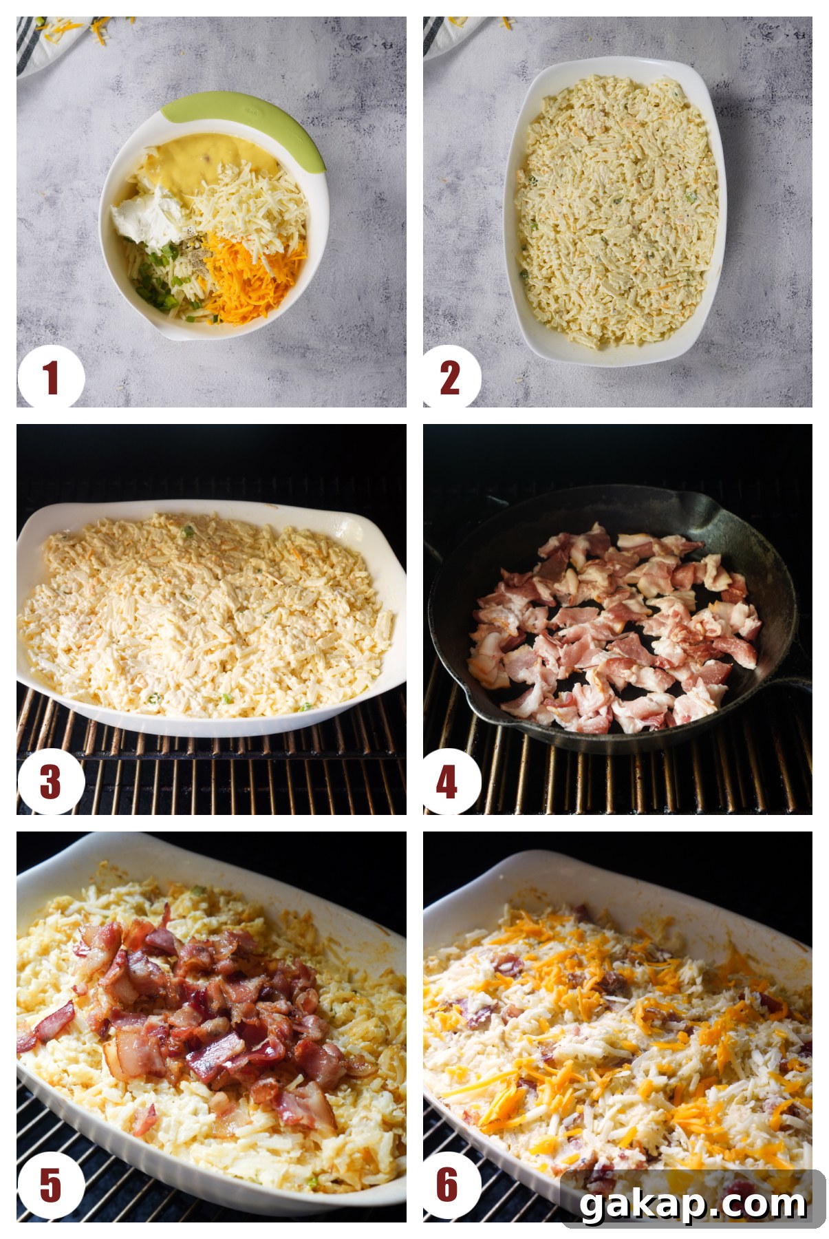 how to make loaded smoked cheesy potatoes step by step