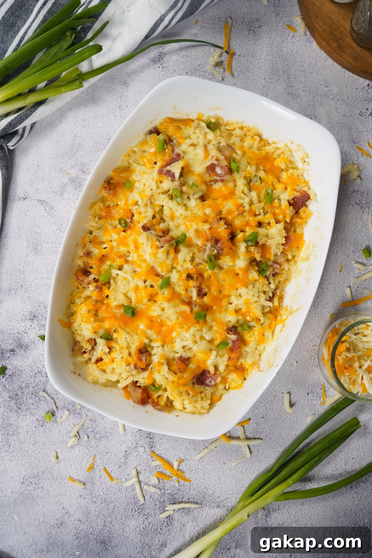 Cheesy potatoes with green onions