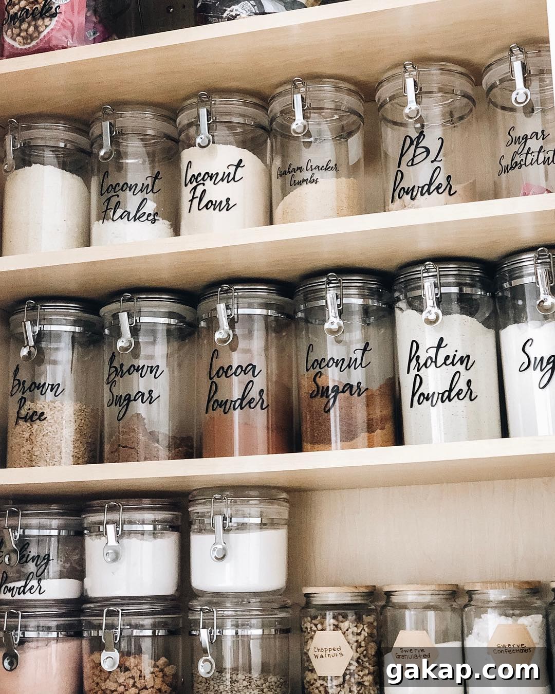9. Label Glass Canisters Jars for Dry Goods