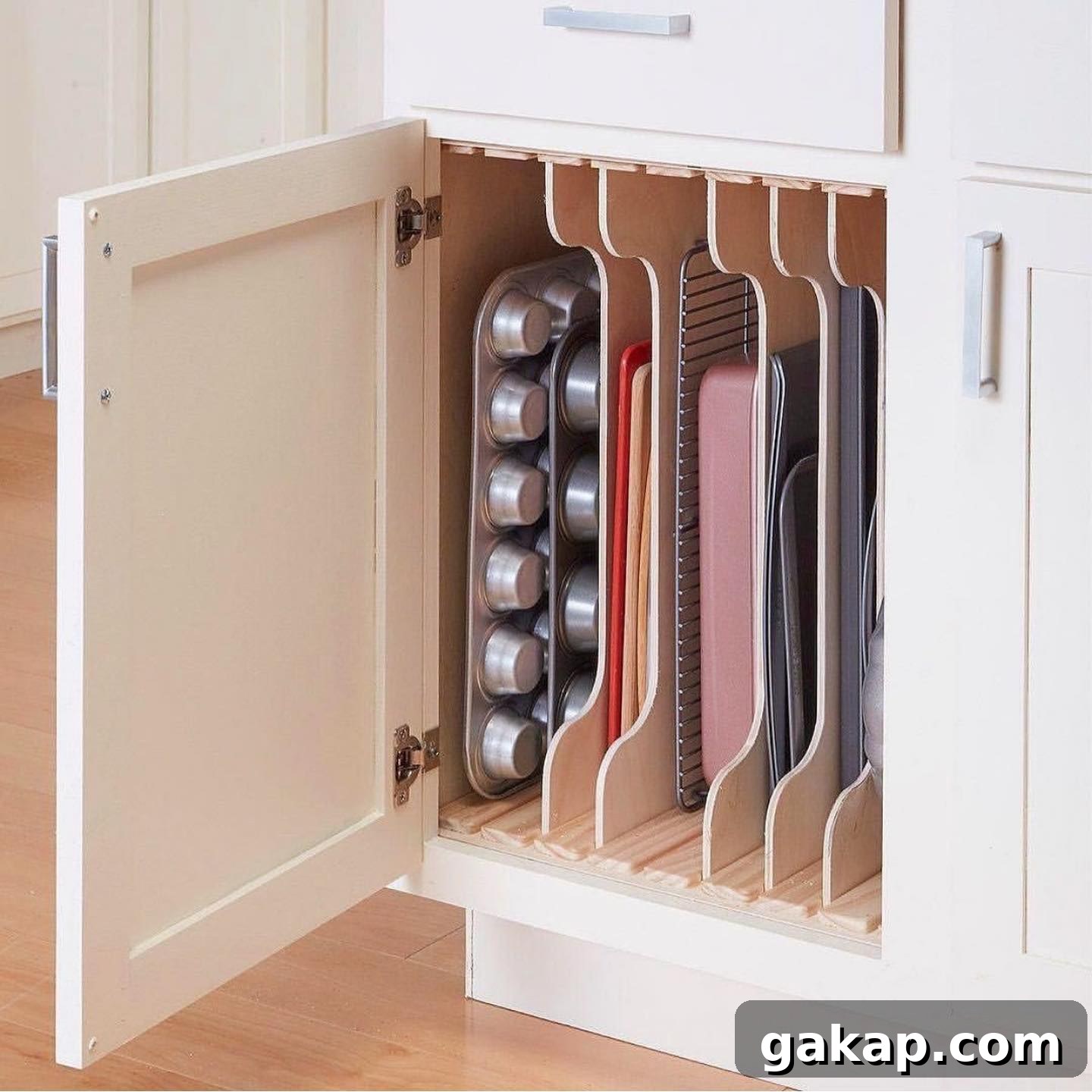 8. Stack Baking Trays Vertically
