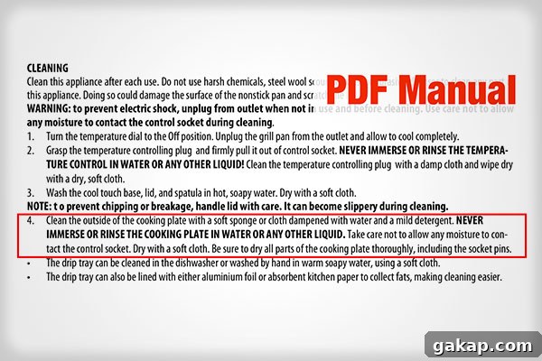 Warning from Delonghi Perfecto Indoor Grill
