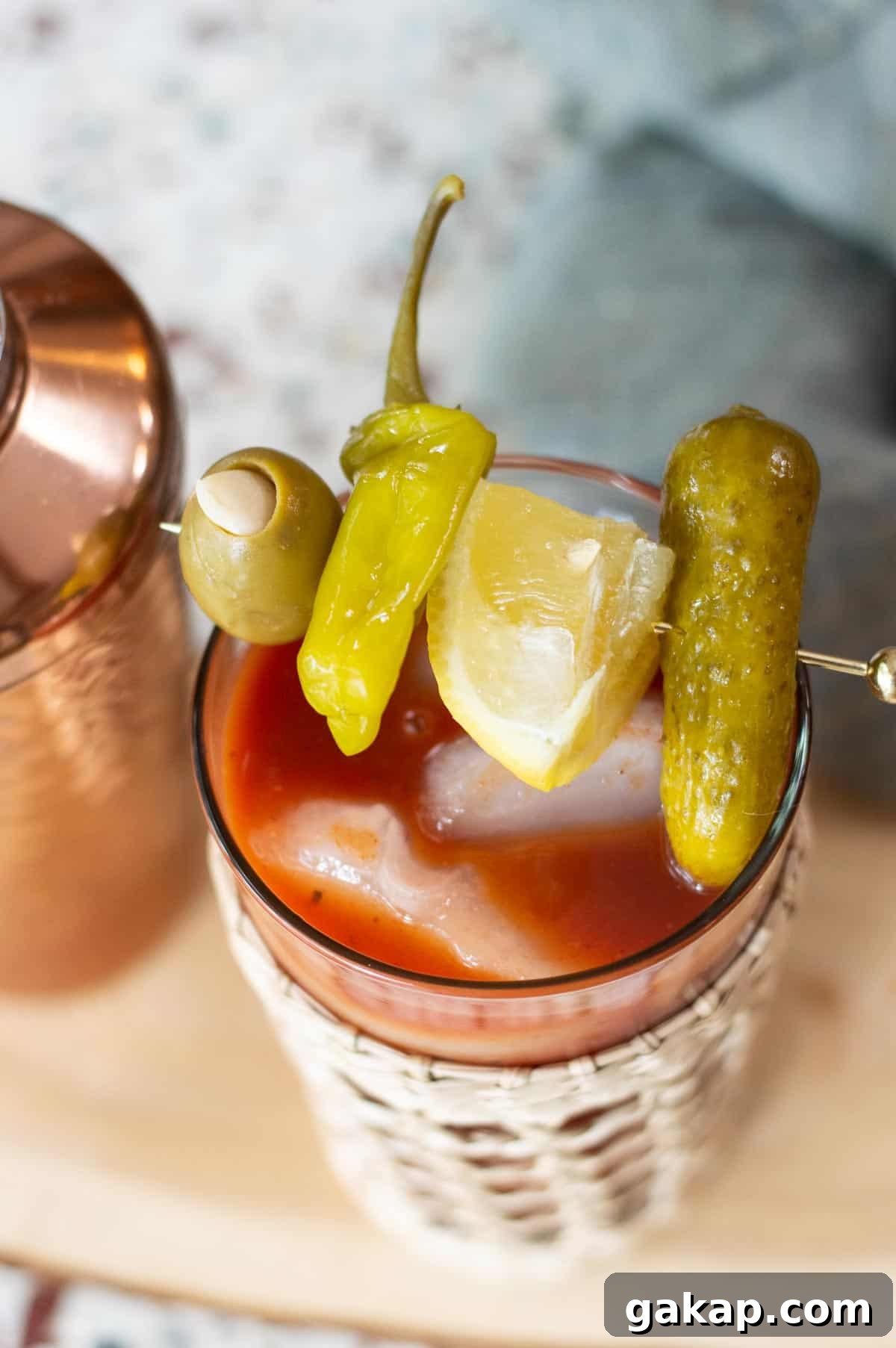 Virgin Bloody Mary Recipe v8 in a cup