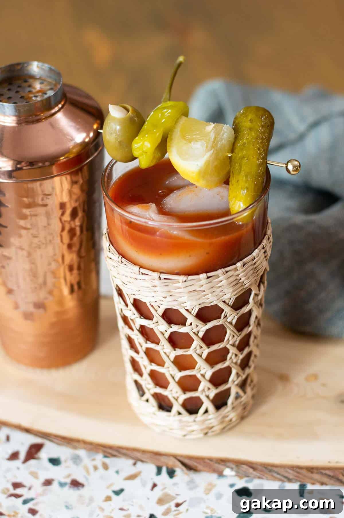 Virgin Bloody Mary Recipe v8 in a cup