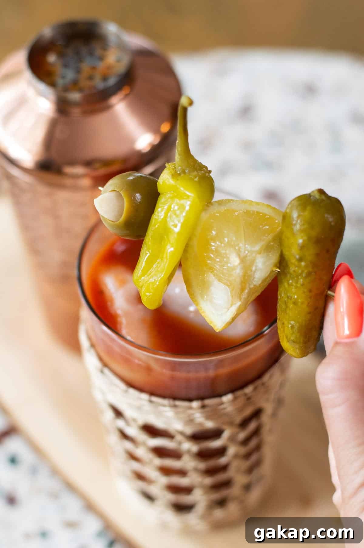 Virgin Bloody Mary Recipe v8 in a cup