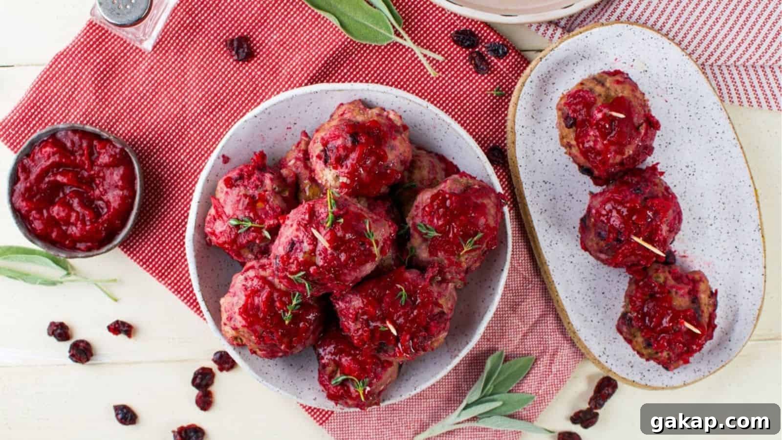Baked Cranberry Turkey Meatballs