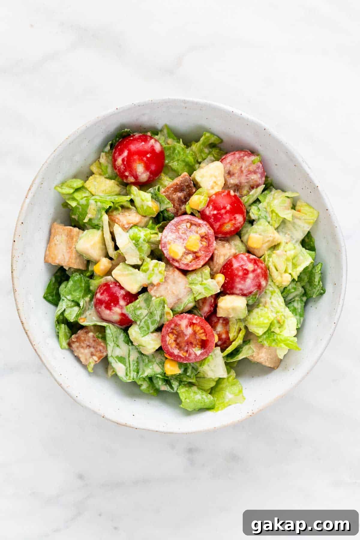 Bowl of marinated tofu salad.