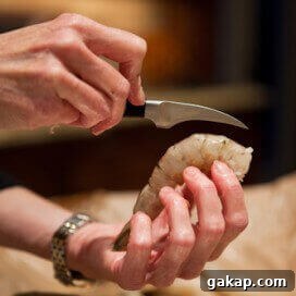 Cleaning raw shrimp