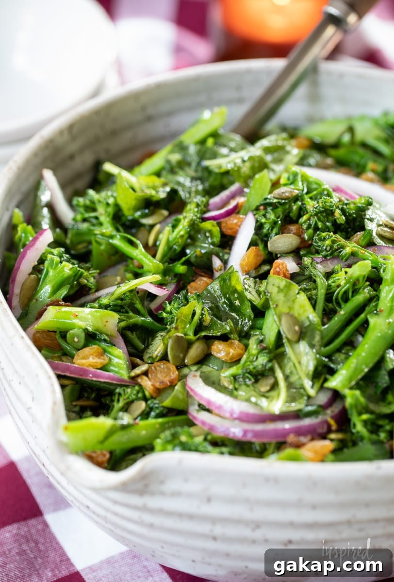 14 Memorable Friendsgiving Recipes Everyone Will Rave About 7 Broccolini Salad in a bowl.