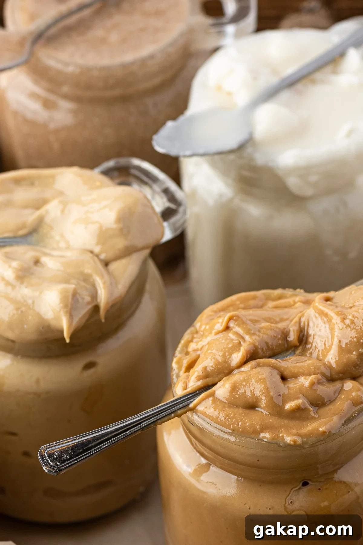 Top Nut Butters for Low-Carb Baking: Almond, Peanut & More 4 Jars of different nut butters overflowing from their glass jars