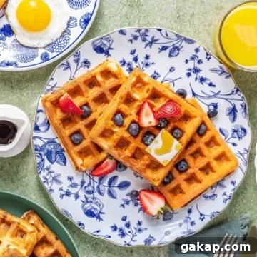 Cottage cheese waffles with berries.