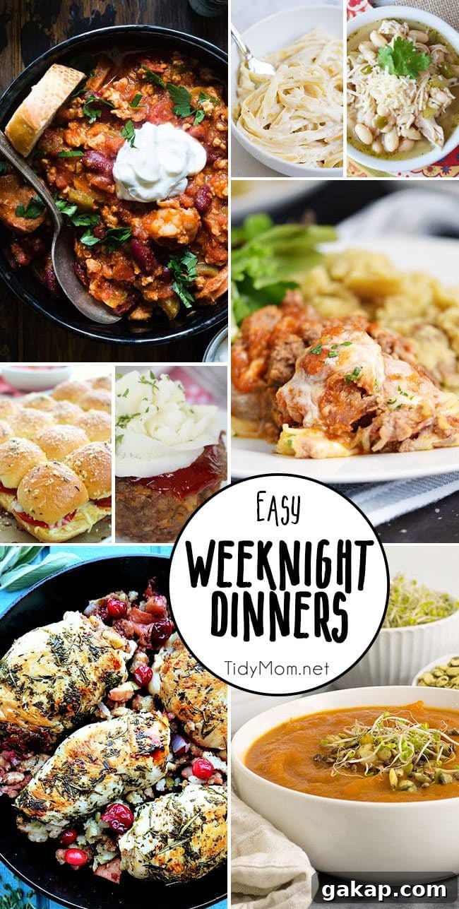 What to make for dinner? Because dinner can become boring, here are some Easy Weeknight Dinners that deliver on delicious!! Get all the dinner recipes at TidyMom.net