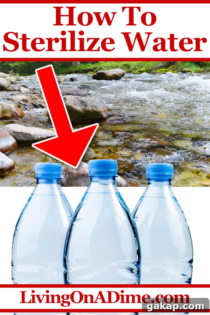How to Sterilize Water Safely: Methods for Clean Drinking Water 2 It is always important to be prepared for unexpected emergencies. Emergency supplies, especially water, can be critical to help you survive until your situation stabilizes. Here are some ideas about sources of water and how to treat water to make it safe to drink.