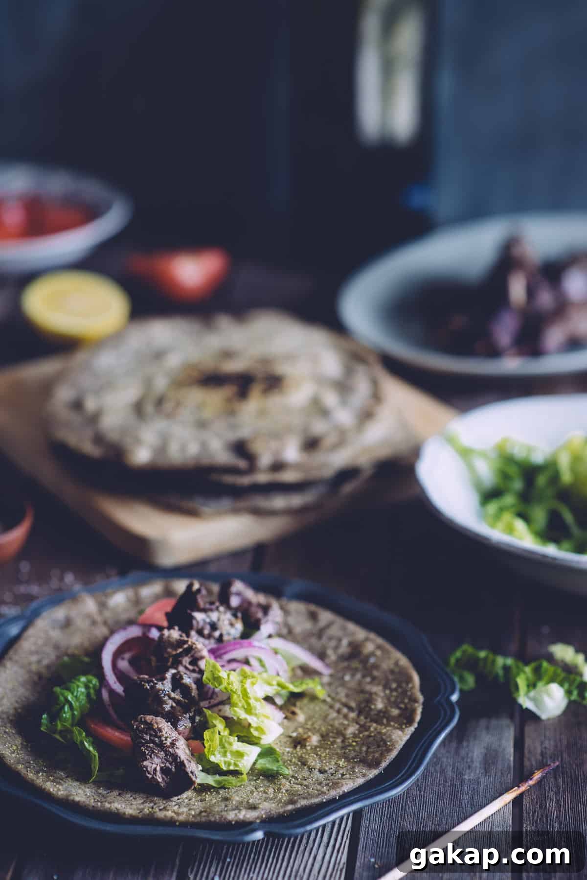 filling flatbreads made with buckwheat flour.