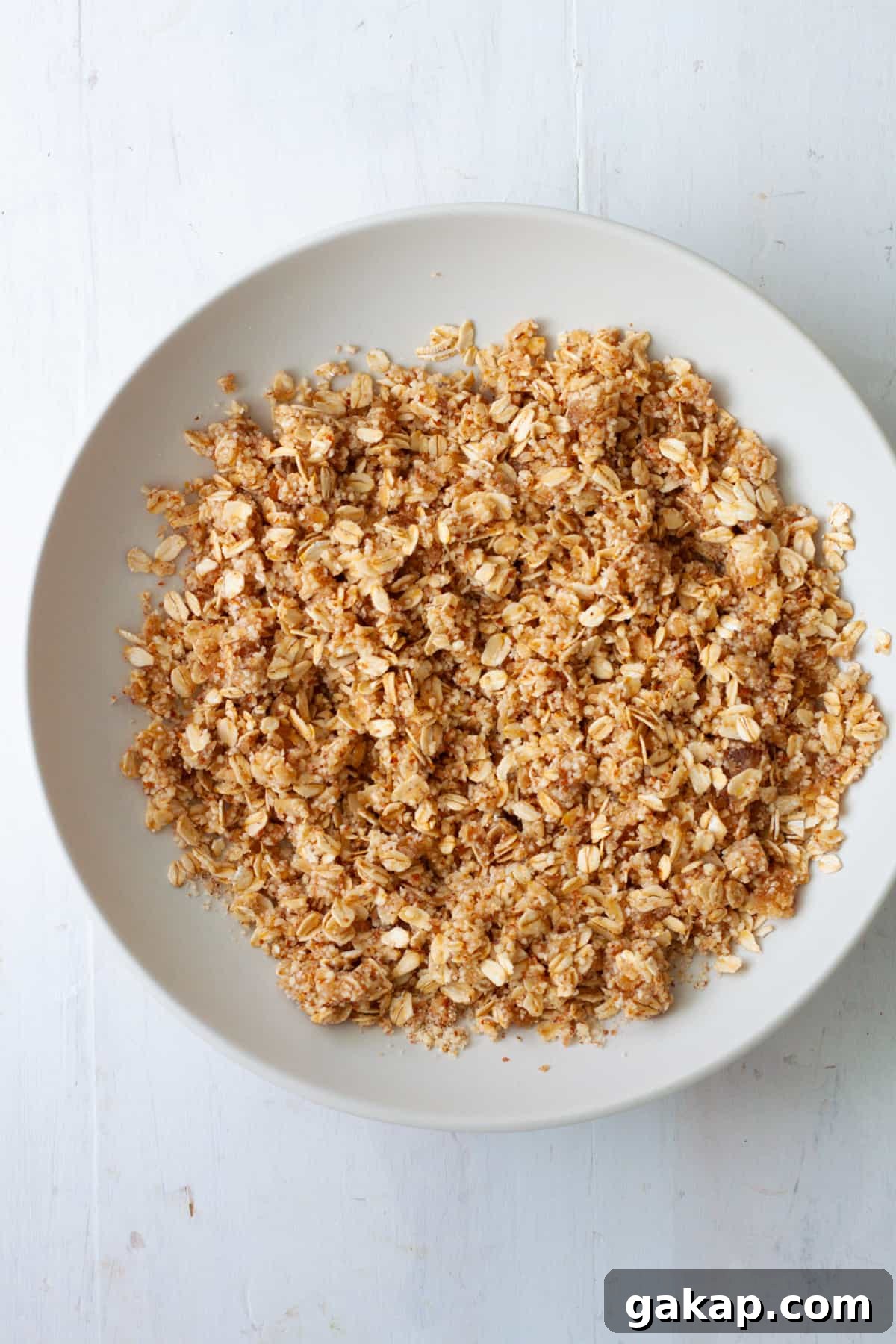 Streusel topping in a medium mixing bowl.