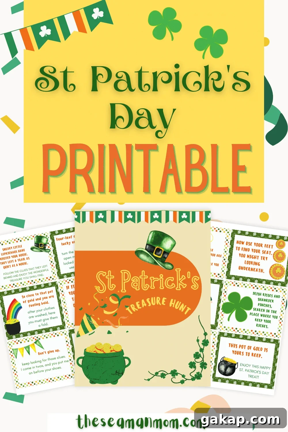 Printable St. Patrick's Day Treasure Hunt Kit for Kids 2 St Patrick's day treasure hunt