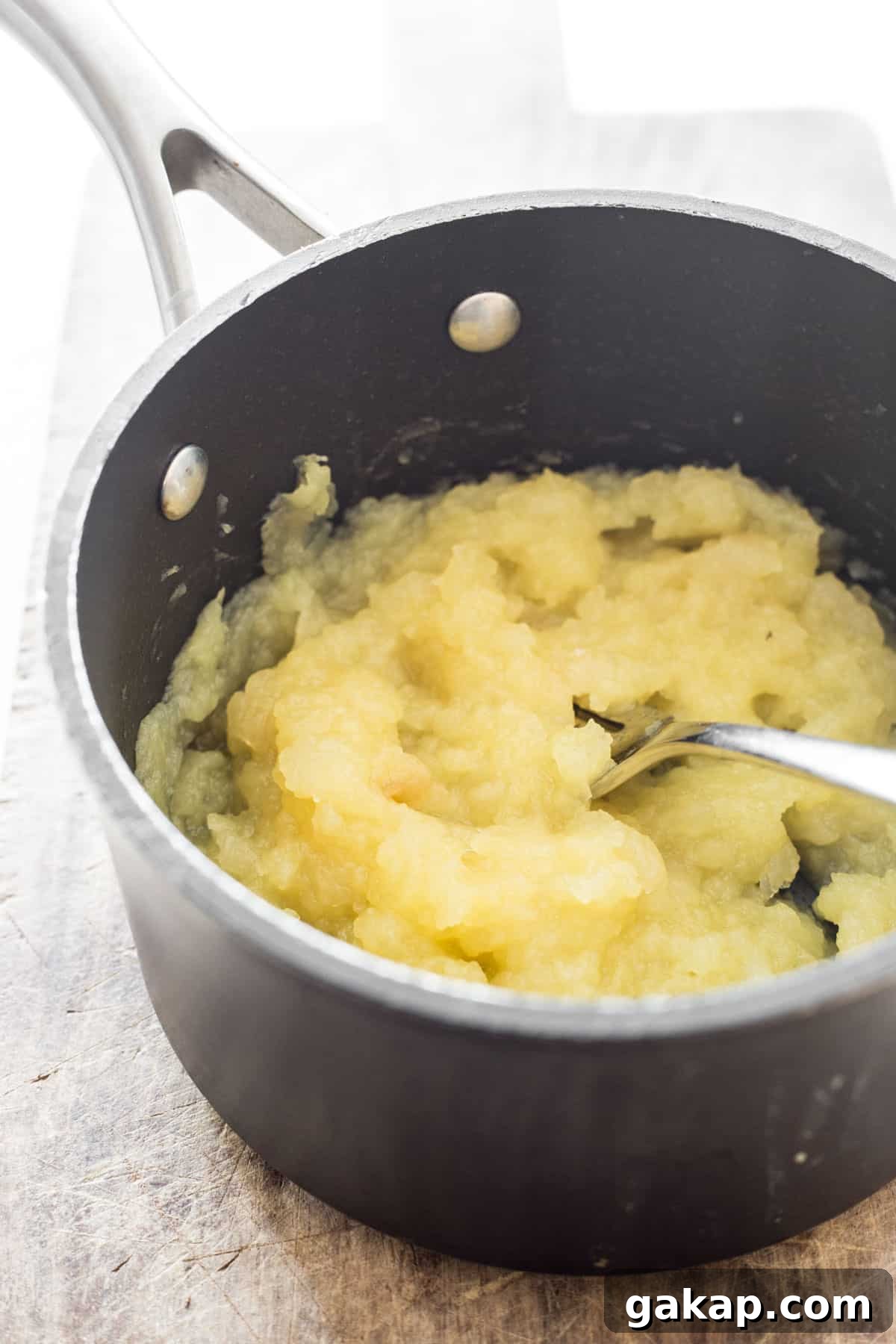 Apple sauce in a saucepan
