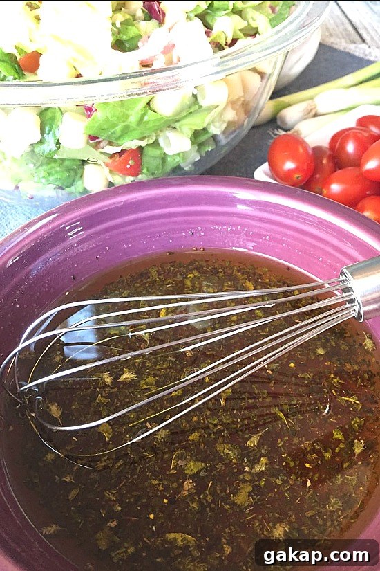 Italian Pasta and Lettuce Salad has a light dressing (mayo free). Italian Pasta and Lettuce Salad
