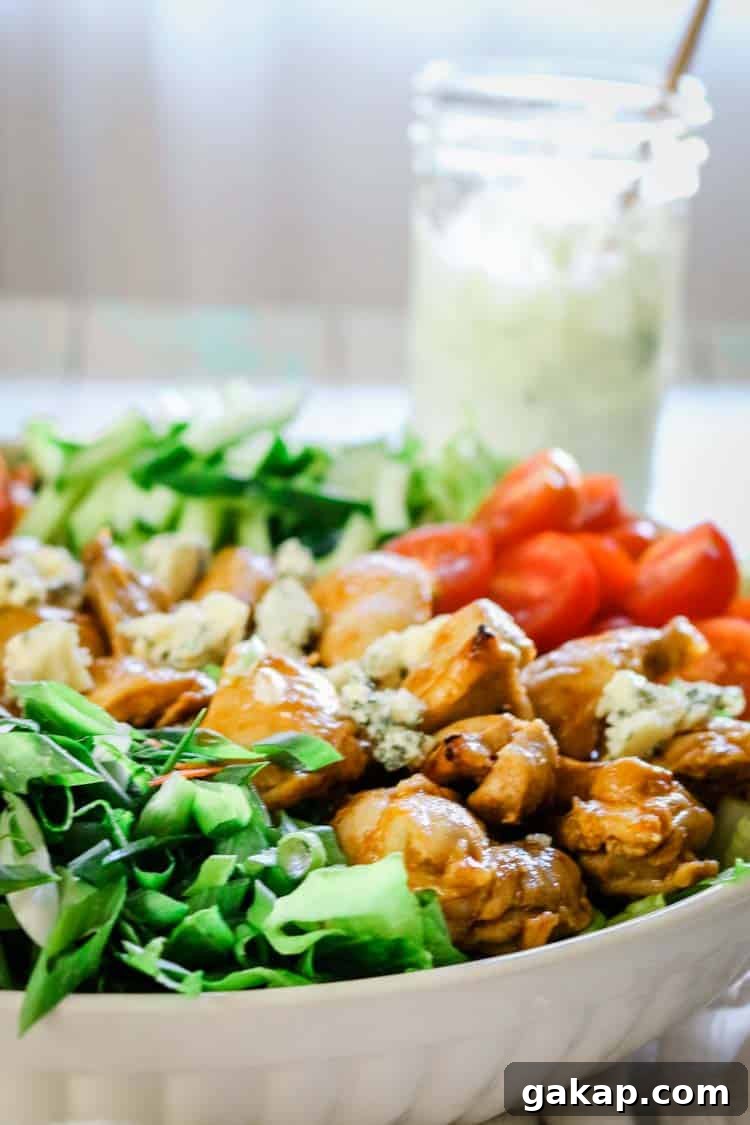 Buffalo Chicken Salad with Blue Cheese Dressing