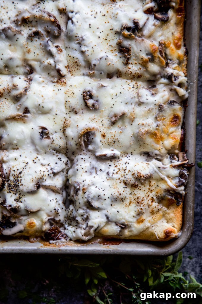 Sheet Pan Mushroom & Burrata Pizza