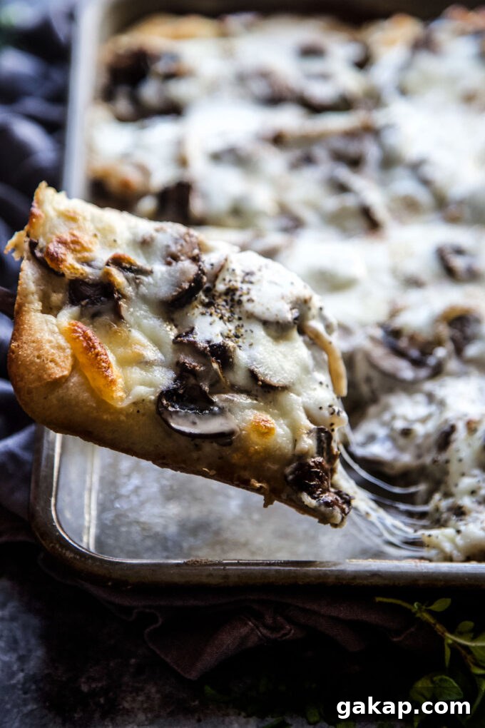 Sheet Pan Mushroom & Burrata Pizza