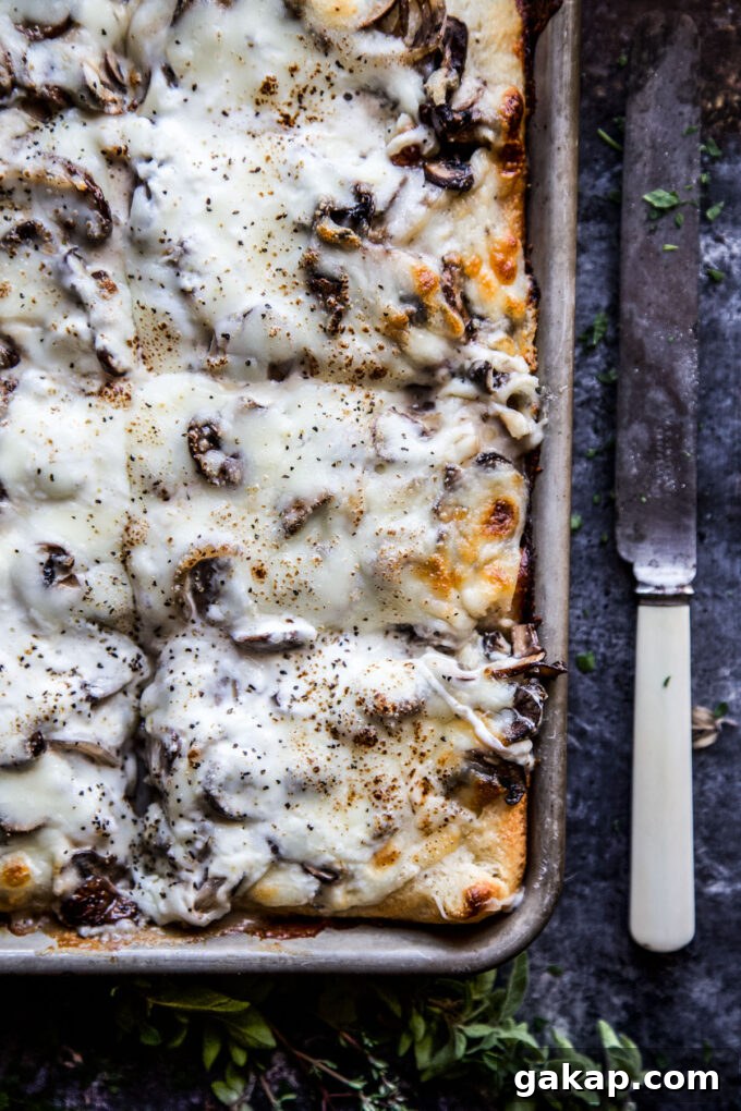 Sheet Pan Mushroom & Burrata Pizza