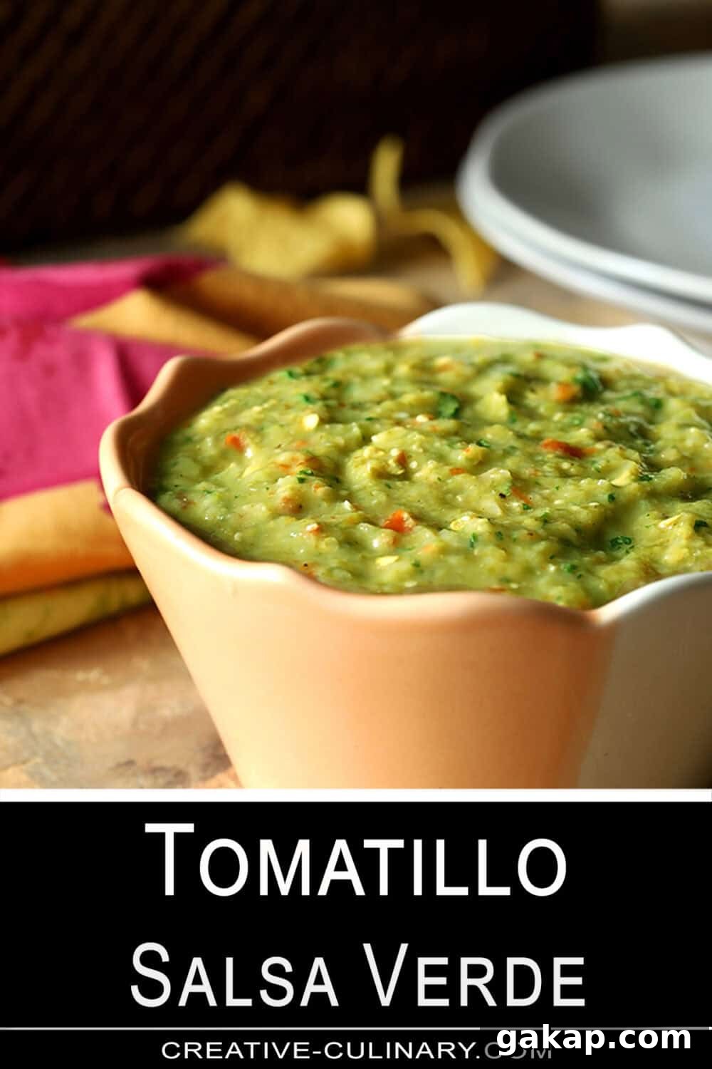 PIN for Fresh tomatillo salsa combines tomatillos, onion, garlic, lime juice, and jalapeno for a delicious and beautiful salsa.