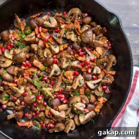 pan roasted Bacon Mushrooms