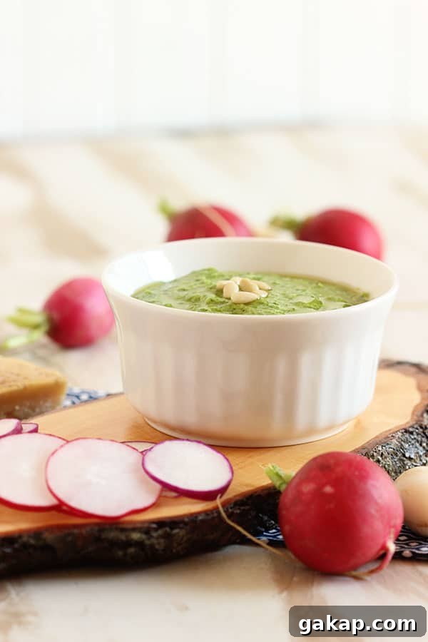 Easy Radish Green Pesto