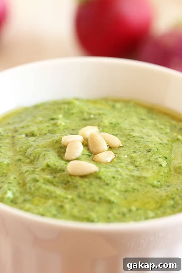 Radish Green Pesto ingredients