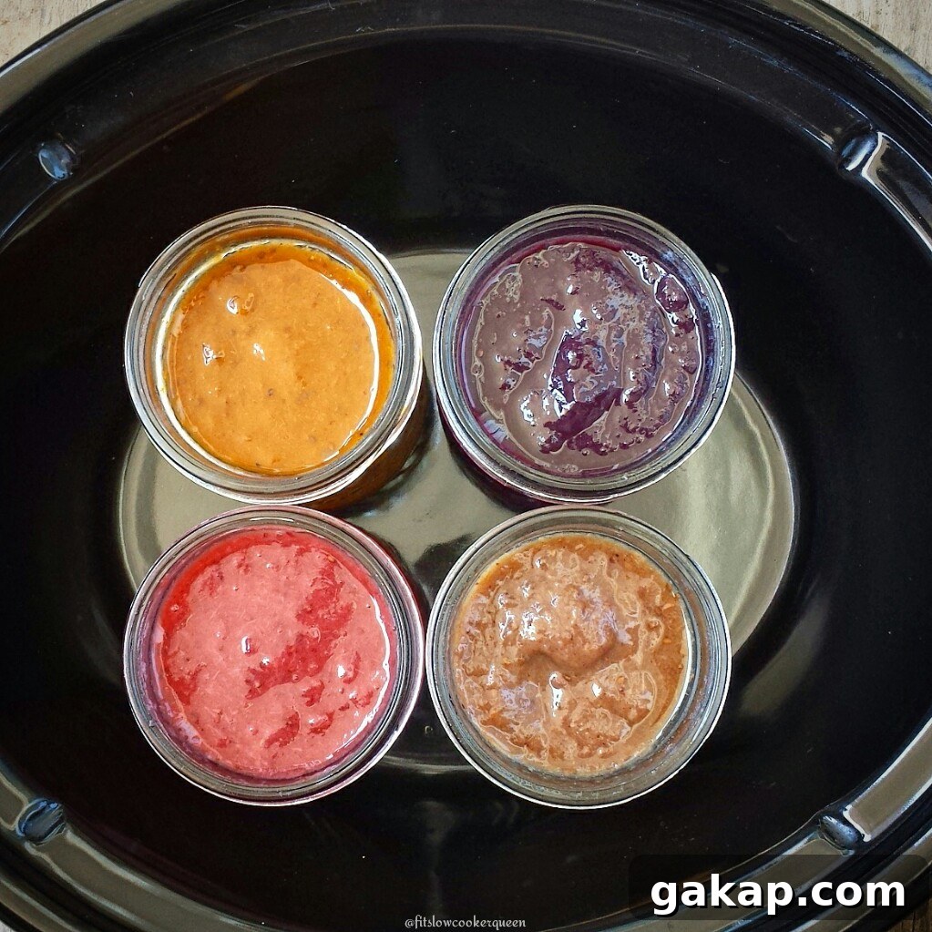Sugar-Free Slow Cooker Fruit Jam Recipe 7 This fruit jam slow cooker recipe contains no added sugar! It's healthy being paleo and whole30 compliant and quick cooking in just a couple hours.