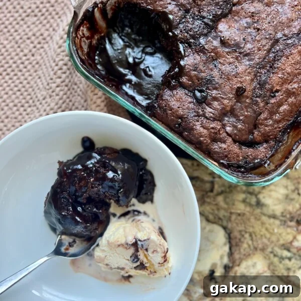 Chocolate cobbler with sourdough discard.