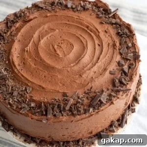 Sourdough chocolate cake on a countertop.