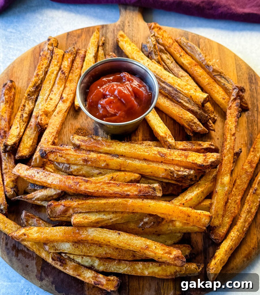 Cajun fries on a platter with ketchup