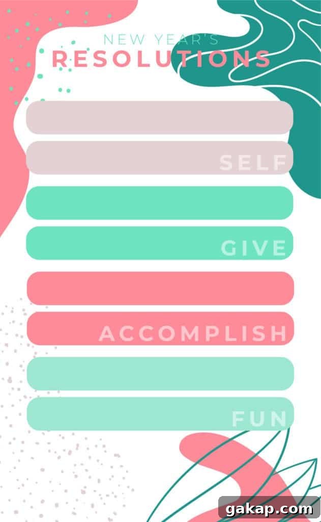New Year's Resolution ideas free printable