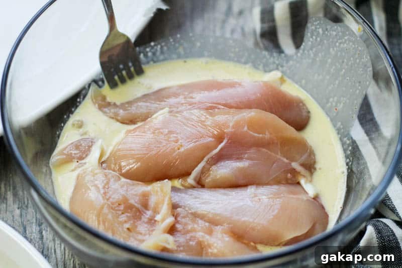Raw chicken in buttermilk