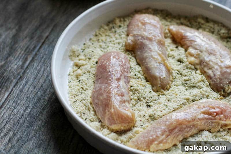 chicken tenders in almond flour