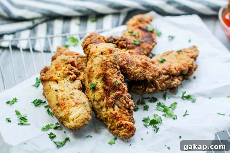 crispy low carb chicken tenders on a wire rack