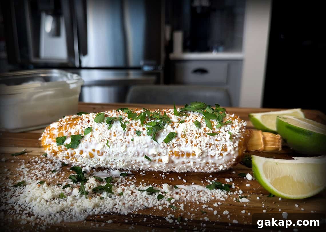 Mexican Street Corn Cooked on the Ninja Woodfire.