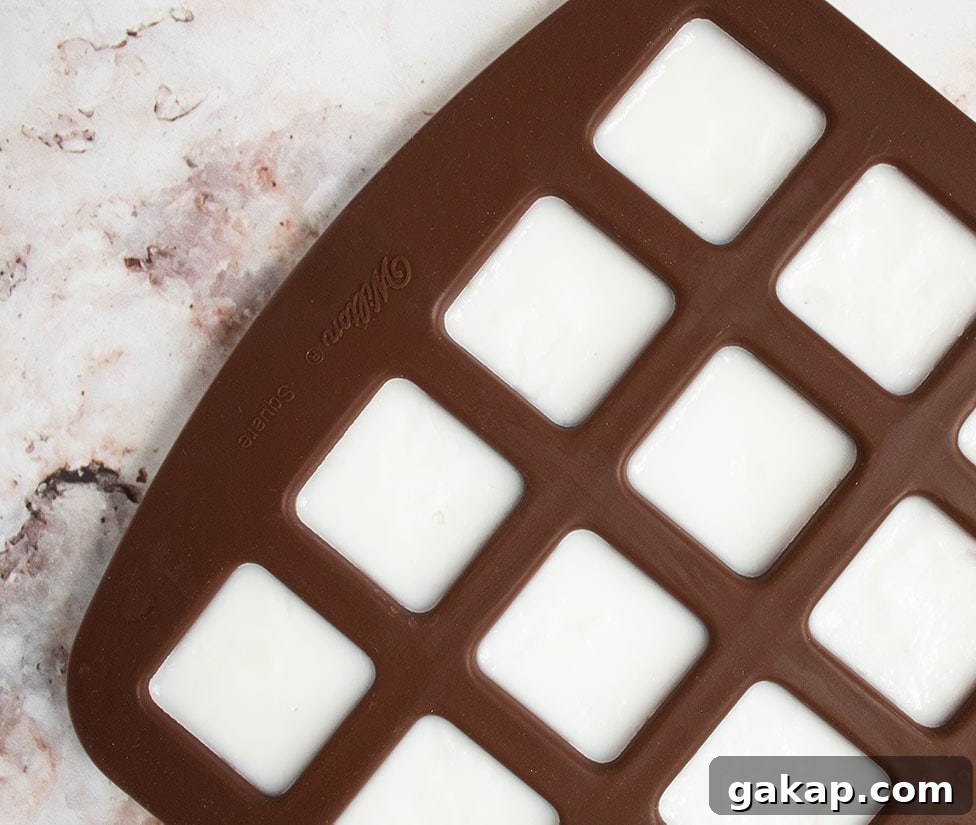Keto Peppermint Coffee Flavor Shots — Low-Carb Fat Bombs 6 keto peppermint flavor shots frozen in a fat bomb mold